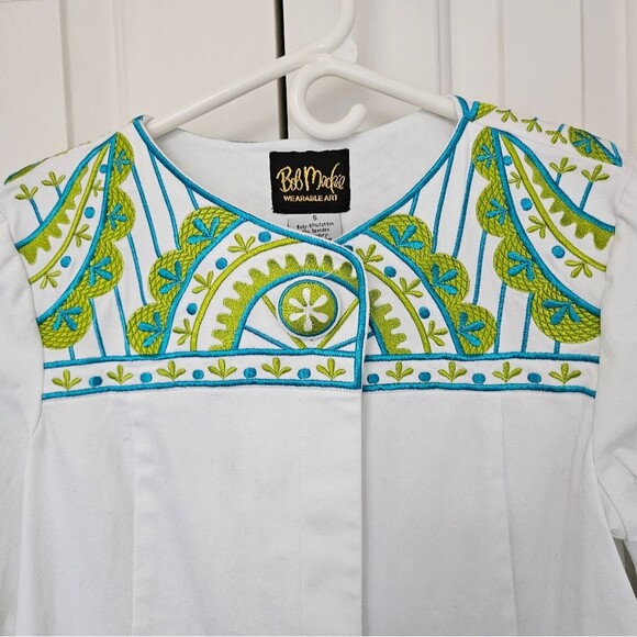 Vintage Bob Mackie Wearable Art to Wear Small White Embroidered Jacket EUC - Picture 6 of 6